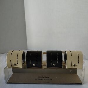 Pier 1 Imports Set of 4 Faux Leather Napkin Rings Napkin Holder SKU 2156335